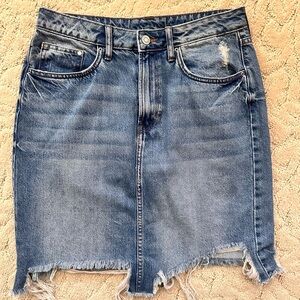COPY - H&M Conscious "& Denim" Raw Hem High Waist Denim Skirt - Size 10